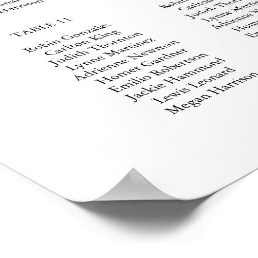 ISABELLA Elegant Boho Greenery Table Seating Chart Poster (Hoek)