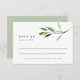 ISABELLA Elegant Minimal Greenery RSVP Briefkaart