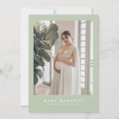 ISABELLA Elegant Minimalist Greenery Baby shower Kaart (Achterkant)