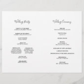 Isabella Elegant Script Folded Wedding Program (Achterkant)