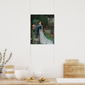 Isabella en de pot met basilicum poster (Keuken)