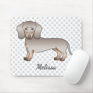 Isabella En Tan Kort Haar Dachshund Hond En Naam Muismat