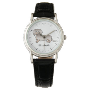 Isabella En Tan Lange Haren Dachshund Hond & Naam Horloge