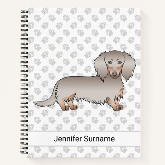 Isabella En Tan Lange Haren Dachshund Hond & Tekst Notitieboek (Voorkant)