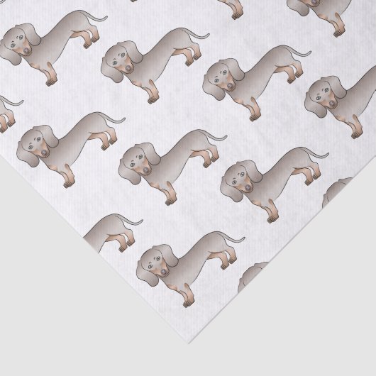 Isabella en Tan Smooth Coat Dachshund Dog Pattern Tissuepapier (Detail)