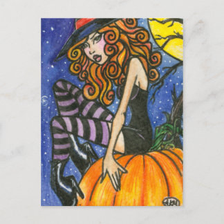 Isabella : Halloween Witch Briefkaart van Faerydae