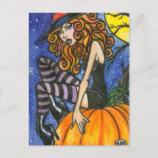 Isabella : Halloween Witch Briefkaart van Faerydae (Voorkant)