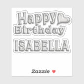 Isabella Happy Birthday Autocollants (Feuille)