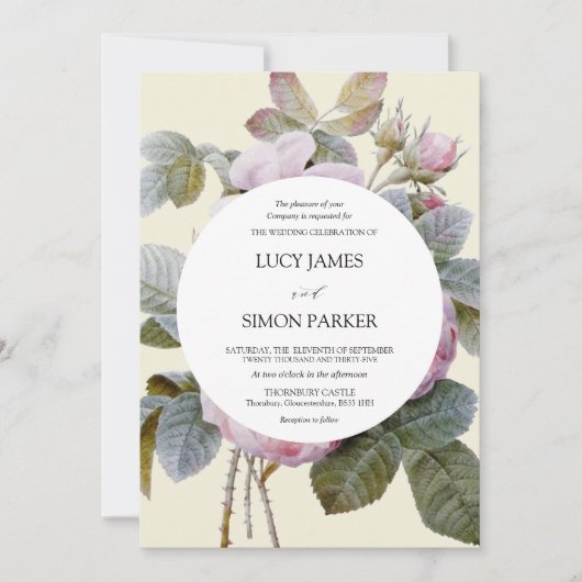 Isabella II, Elegant  Floral Rozen Kaart (Voorkant)