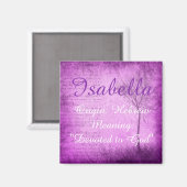Isabella naam betekent magneet Paarse grillige boo (Voorkant / Achterkant)