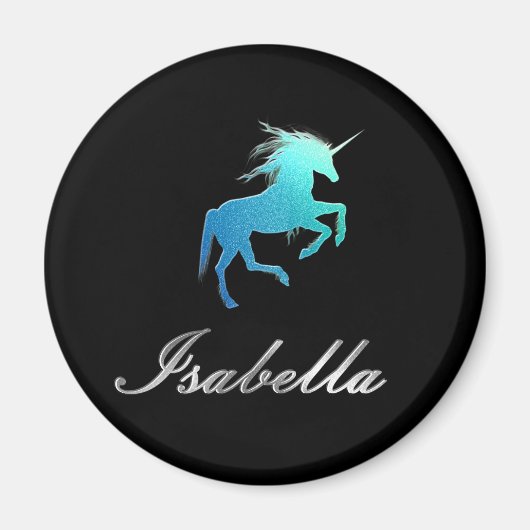 Isabella nom aimant - Parties scintillant Unicorne (Devant)