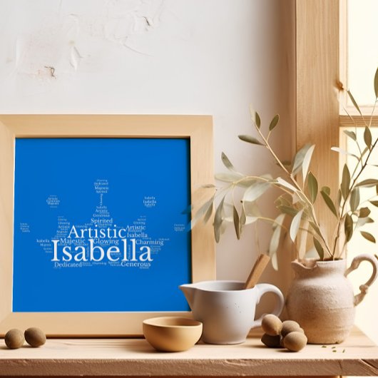 Isabella Nom Cloud Personnalisable Poster