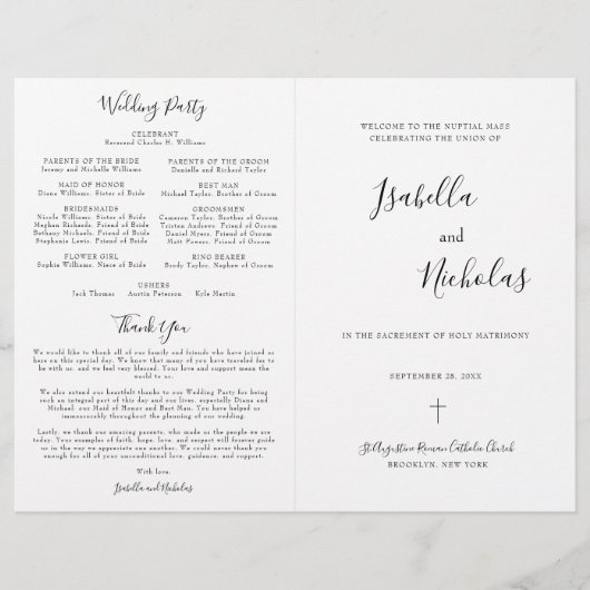 Isabella Programme de Mariage Catholique avec Plei (Devant)