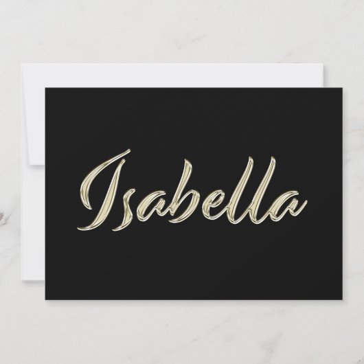 Isabella white gold Handwriting Karte Kaart (Voorkant)