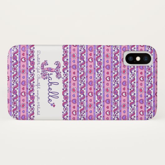 Isabelle I nom monogramme signifiant doodé coque (Dos (Horizontal))