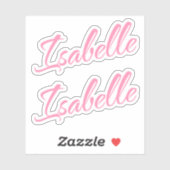 Isabelle Nom décoratif en rose x2 Sticker (Feuille)