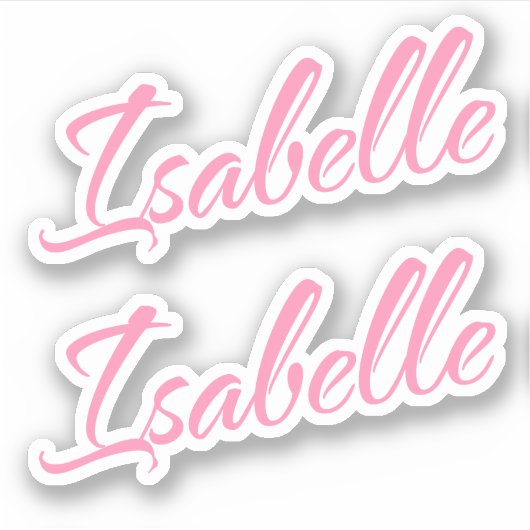 Isabelle Nom décoratif en rose x2 Sticker (Devant)
