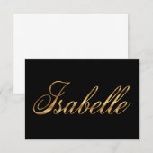 Isabelle or Design Lettering Carte (Devant / Derrière)