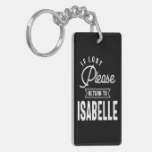Isabelle Personalised Name Birthday Gift Sleutelhanger (Voorkant Links)