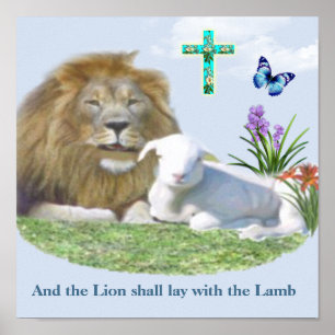 Isaiah 11: 6 Lion en het Lamb-Poster Poster