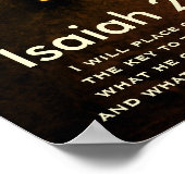 Isaiah 22:22 Sleutel van het Huis van David Bible Poster (Hoek)