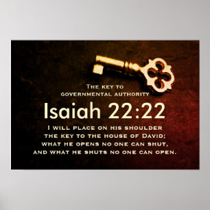 Isaiah 22:22 Sleutel van het Huis van David Bible Poster