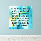 Isaiah 25:8 Canvas Print (Insitu (Houten vloer))