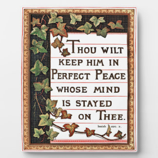 Isaiah 26:3 Victoriaans Scripture Plaque Fotoplaat