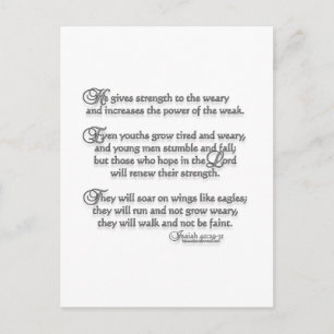 Isaiah 40:29-31 briefkaart
