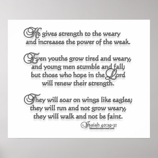 Isaiah 40:29-31 poster (Voorkant)
