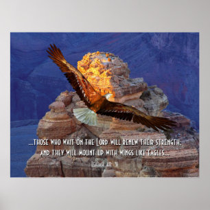Isaiah 40: 31 Eagle Scripture Poster Print