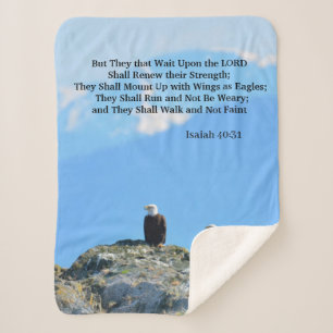 Isaiah 40:31 Eagle Scripture Sherpa Blanket Deken