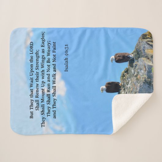 Isaiah 40:31 Eagle Scripture Sherpa Blanket Sherpa Deken (Voorkant (horizontaal))
