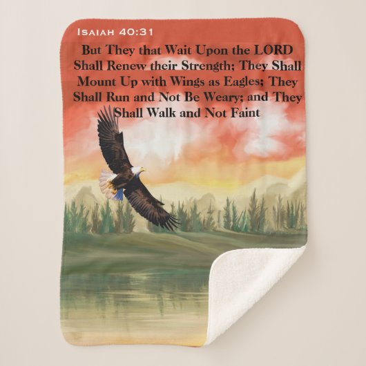 Isaiah 40:31 Eagle Scripture Sherpa Deken (Voorkant)