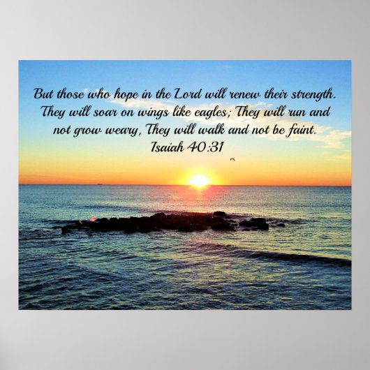 ISAIAH 40:31 HOOP IN HET LANDE SCHERM POSTER (Voorkant)