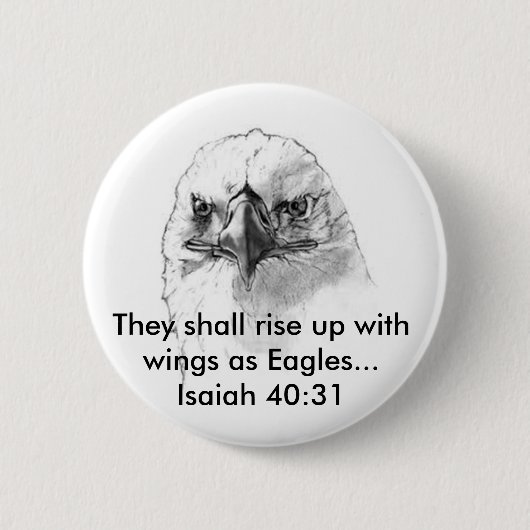 Isaiah 40:31 ronde button 5,7 cm (Voorkant)