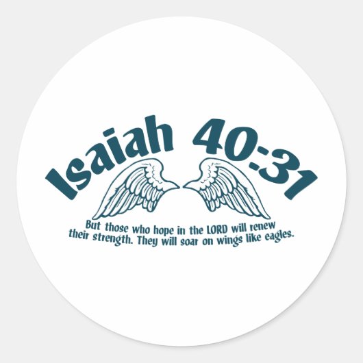 Isaiah 40:31 ronde sticker (Voorkant)