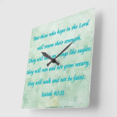 isaiah 40-31 vierkante klok (Hoek)