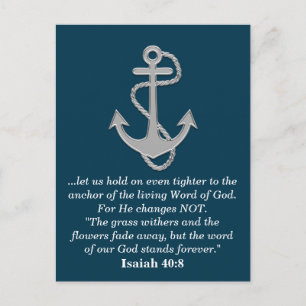 Isaiah 40:8 Bijbelgoden Word Anchor Blauwgroen Blu Briefkaart
