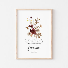 Isaiah 40:8 Floral Scripture Poster – The Word End