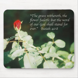 Isaiah 40:8 het poster van de Manuscript (rode roz Muismat