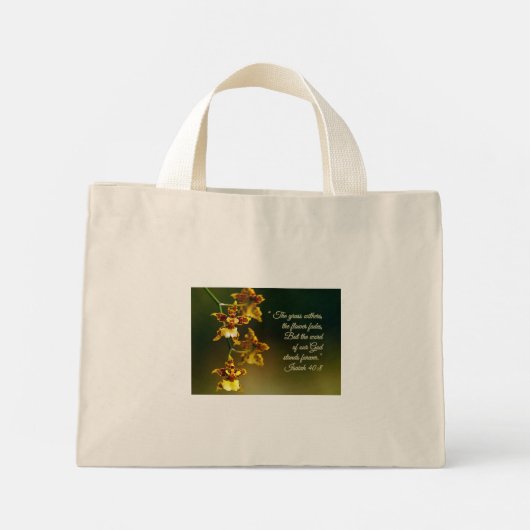 Isaiah 40:8 Inspirerend Mini Tote Bag (Achterkant)