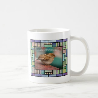 Isaiah 41:10 Bijbelverse met vogel-Glas in lood Koffiemok