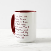 Isaiah 41:10 Custom Scripture Two-Tone Coffee Mug Mok (Voorkant links)