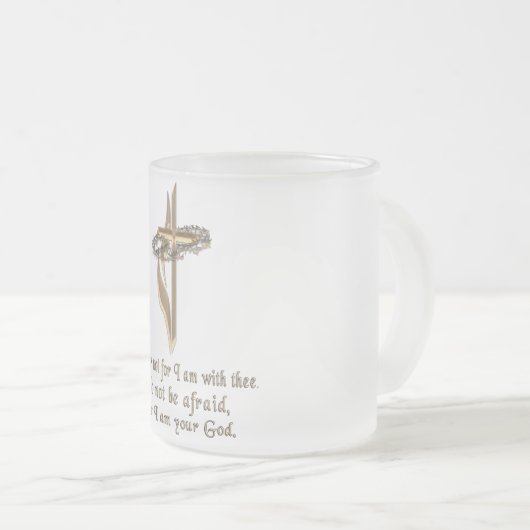 Isaiah 41:10 matglas koffiemok (Voorkant rechts)