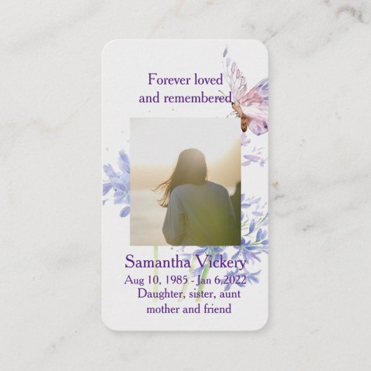 Isaiah 41:10 Memorial Memory Card voor scripts Visitekaartje (Achterkant)