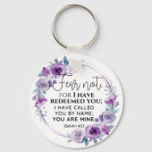 Isaiah 43:1 Fear not I have Redeemed you Floral Sleutelhanger (Voorkant)