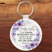Isaiah 43:1 Fear not I have Redeemed you Floral Sleutelhanger (Voorkant)