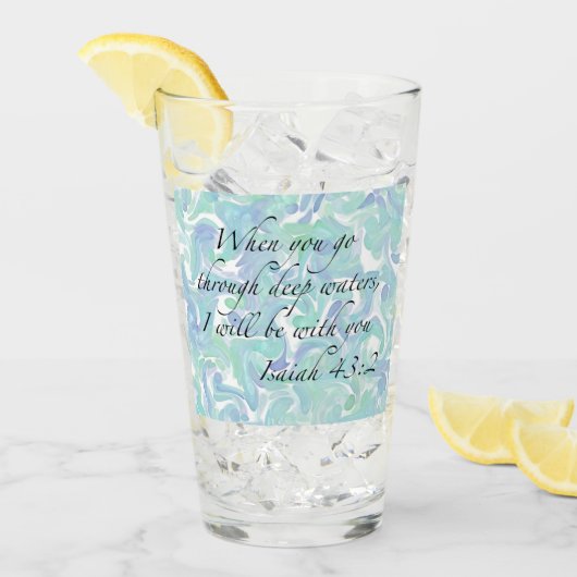 Isaiah 43:2 Als je gaat... Glass Cup Glas (Voorkant ijs)