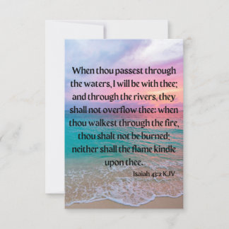 Isaiah 43:2 KJV Bijbel Verse Pic Flat Greeting Kaart